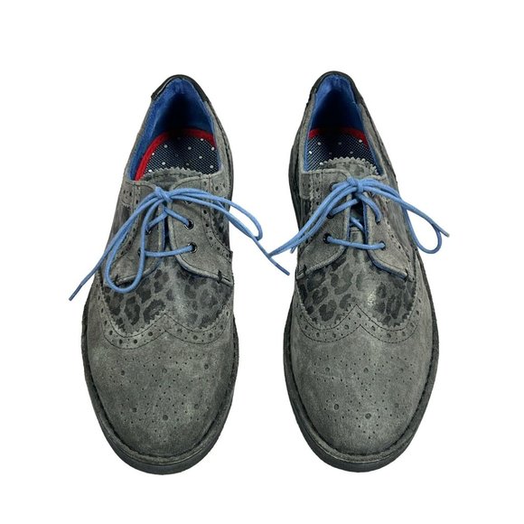 TED BAKER London Mens‎ Oxford Wingtip Suede Leopard Print Size 42/9US - Picture 1 of 8